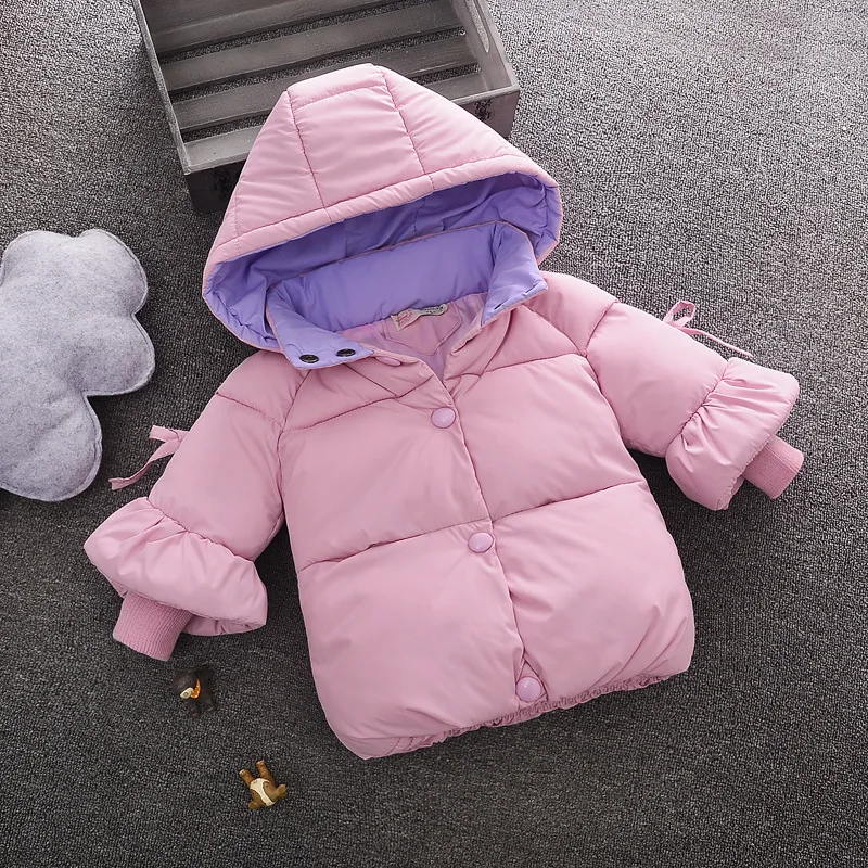 

HSSCZL Baby down cotton girl jackets kids 2019 new winter thicken infant girls coat hooded fashion children's clothing 12M-4Y