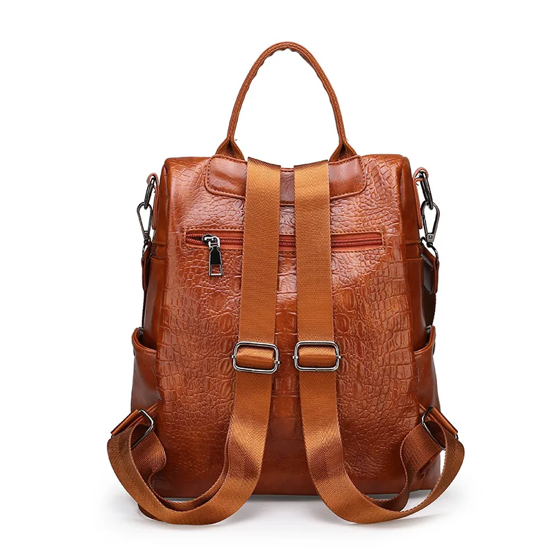 BRIGGS винтажный женский рюкзак, качественный рюкзак из искусственной кожи, повседневный Одноцветный школьный рюкзак для девочки подростка, дорожная сумка через плечо