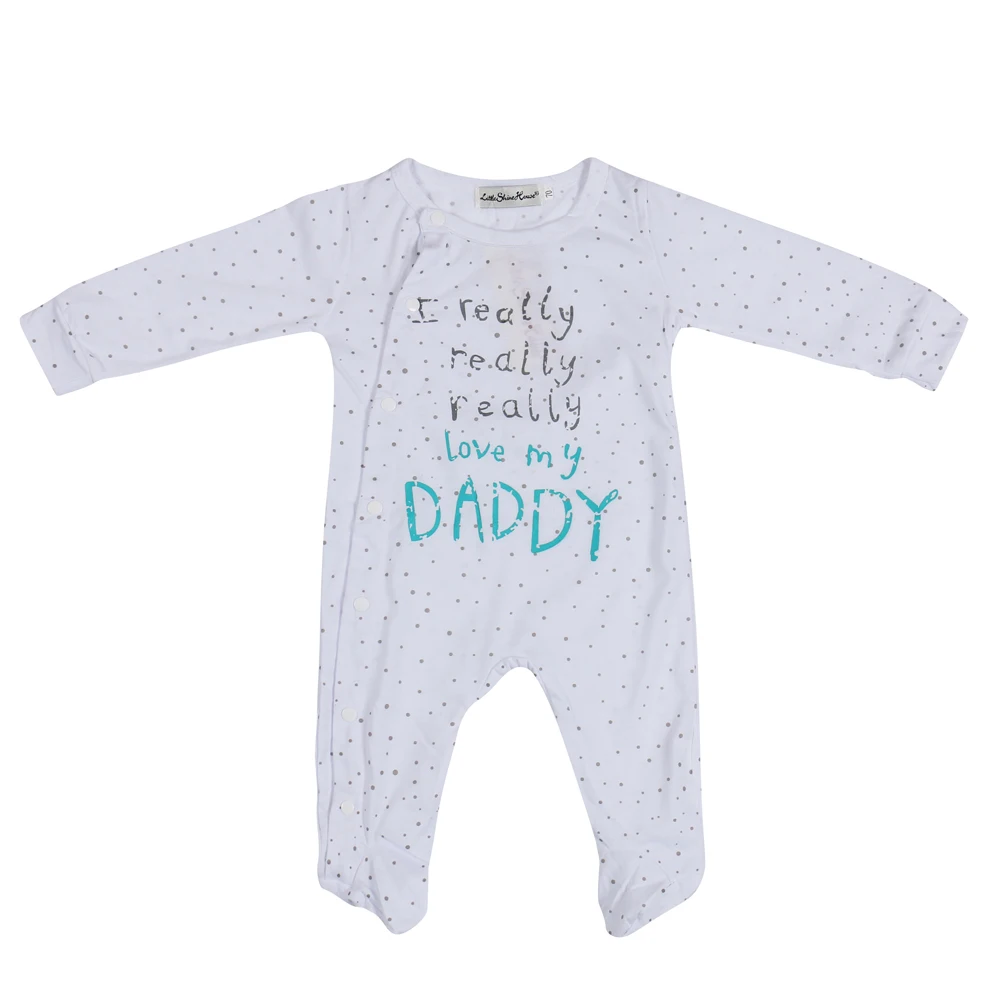 Новая стильная одежда для маленьких мальчиков и девочек детский комбинезон с длинными рукавами с надписью «I love mummy& daddy», одежда для младенец
