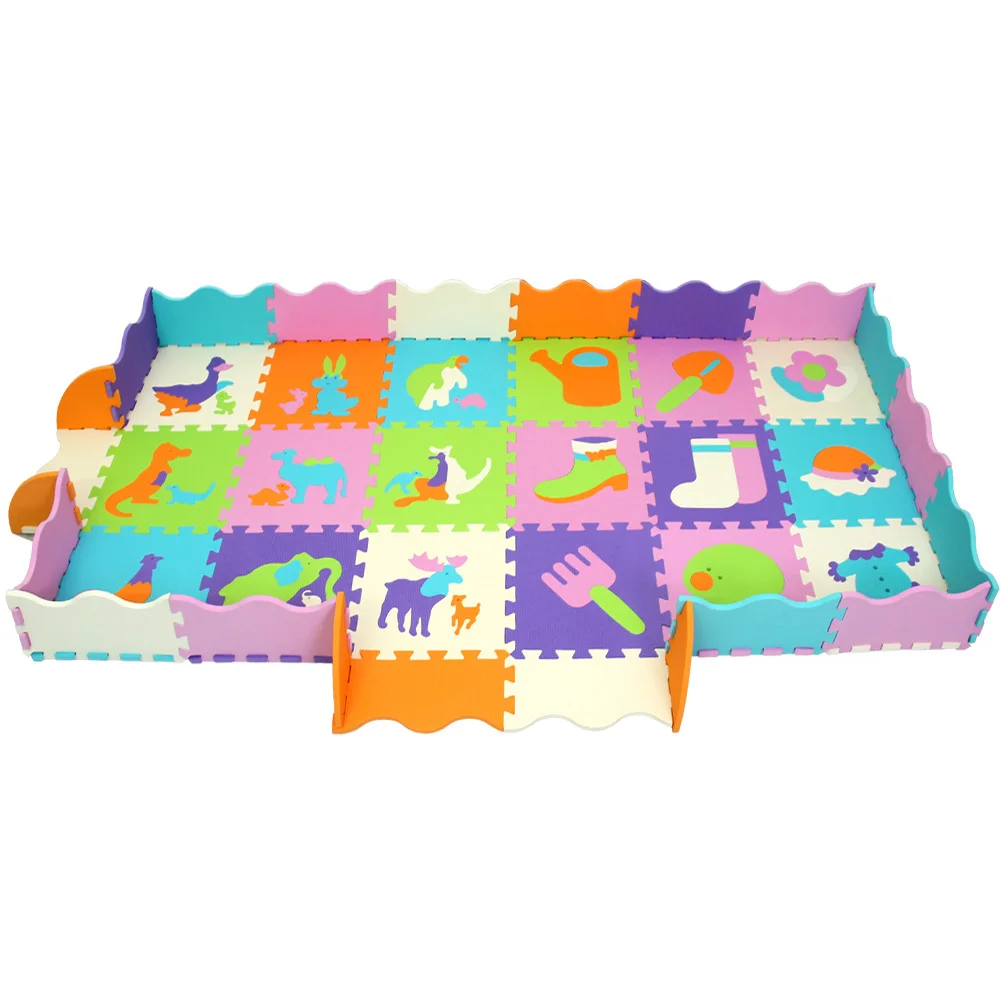 Mei qi классный детский игровой коврик EVA коврик-пазл/мультяшный EVA Поролоновый коврик/блокирующий коврик для детей 30X30 см 1 см или 32*32 см 1,2 см - Цвет: 18PCS P03126