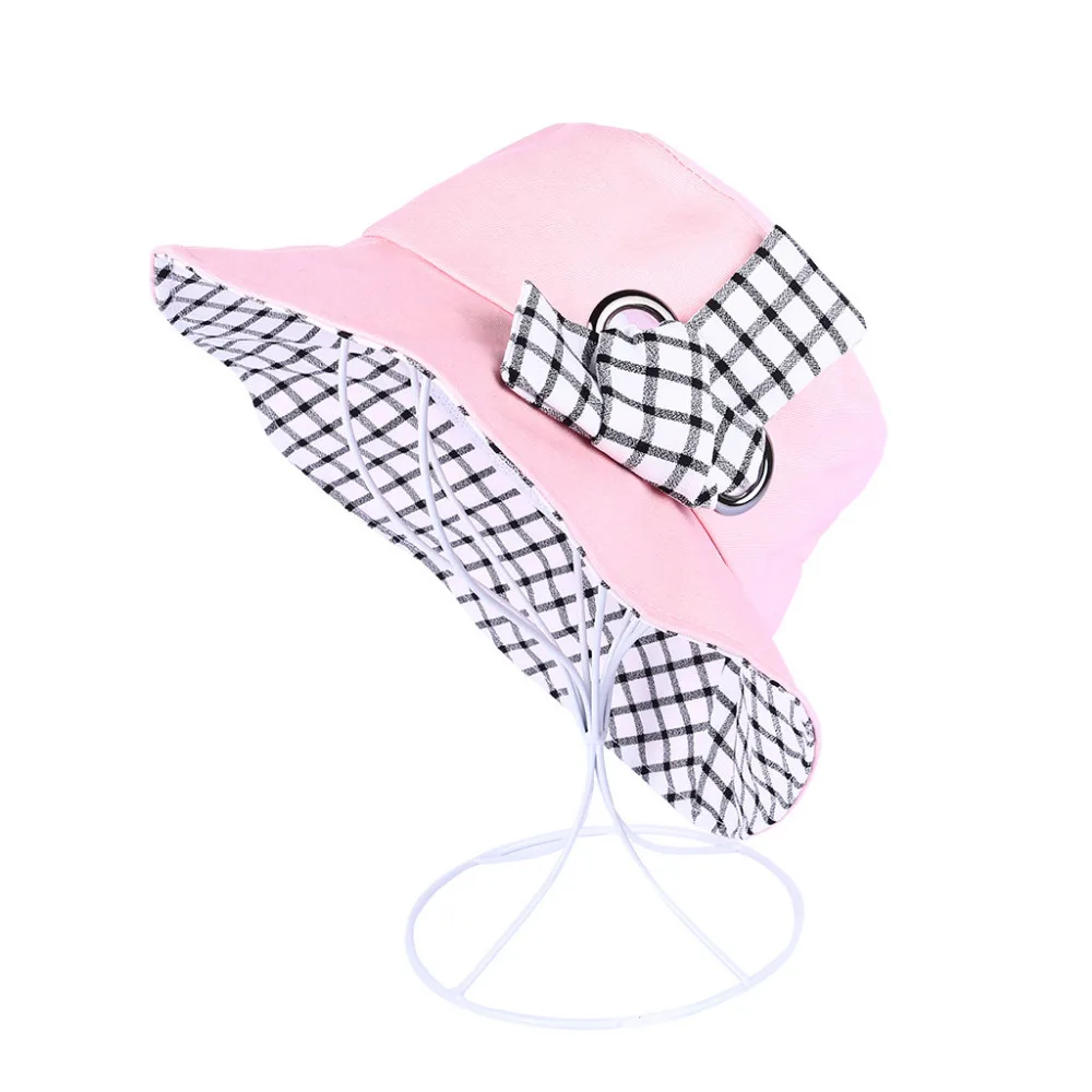 2019 Woman summer sexy visor beach hat cotton wild plaid pretty beach hat fashionable folding outdoor sports beach hat 40J5 (13)