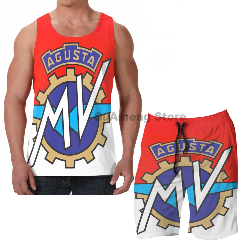 

Summer Casual funny print men Tank Tops Women MV AGUSTA men Board beach shorts women sets fitness sleeveless vest