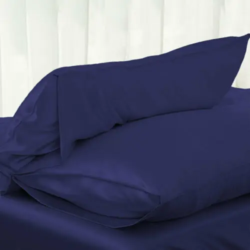 

Solid 7 Colors Brief Brand New Standard Size Silk Satin Pillow Case Multiple Colors Available Dark Blue HomeTextile