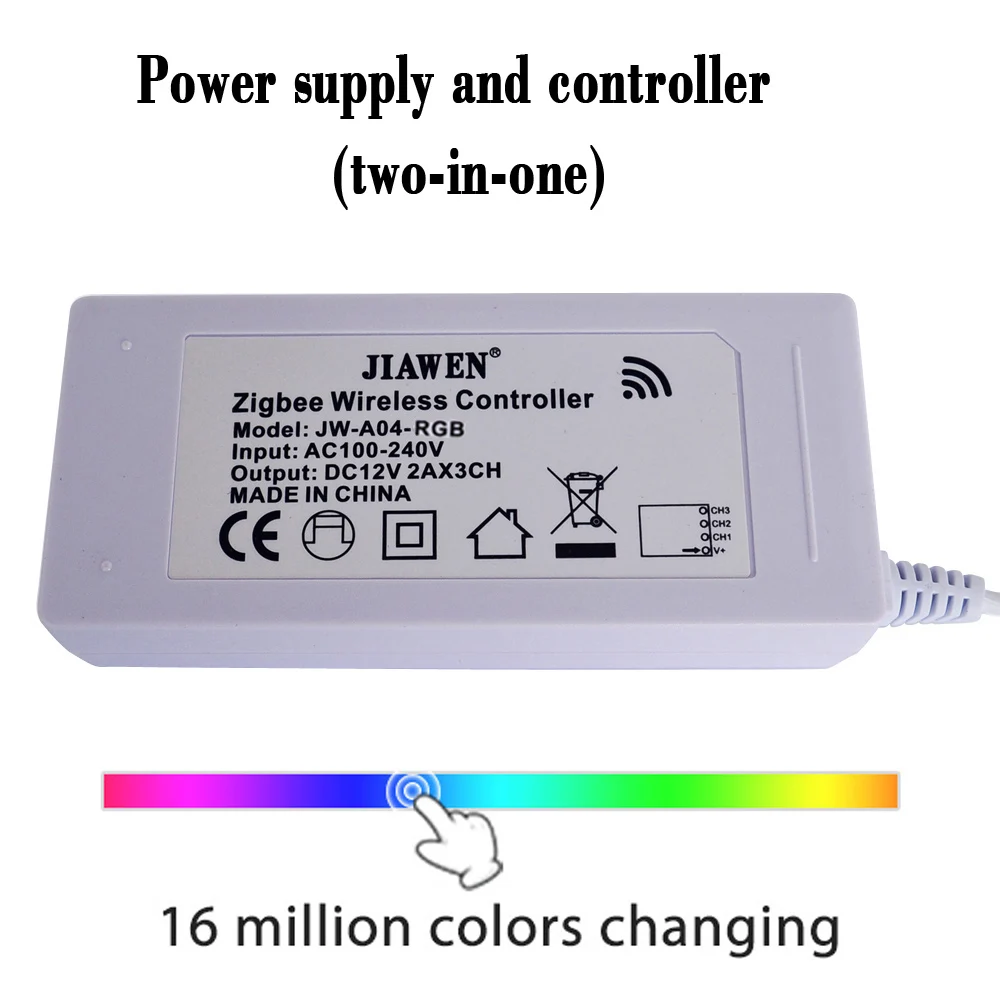 Jiawen Smart Zigbee управление RGBW/RGB DC 12 В светодиодный светильник, работает с крупными мостами/шлюзами