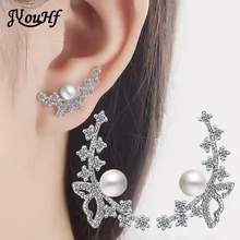 JYouHF дизайн 925 пробы серебряные серьги для женщин Белый розовое золото цвет серьги бабочка с жемчугом женские ювелирные изделия подарок