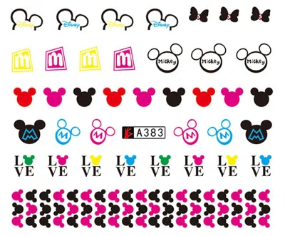 

Nail Art Sticker Slider Water Decals Cartoon Mickey Mouse Minnie Love Design Decoration Manicure Stickers Foil Wraps Pegatinas