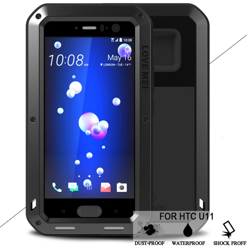 Waterproof Case For HTC U11 Original Hard Shockproof Aluminum Cases Luxury Brand Protection Phone Cover |