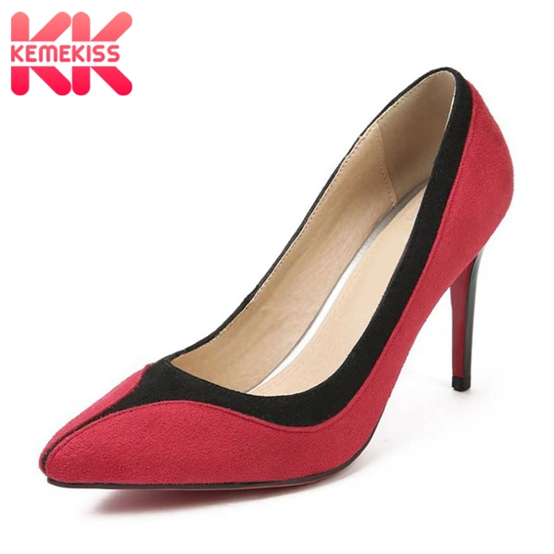 

KemeKiss Size 32-47 Office Ladies High Heel Shoes Women Mixed Color Pointed Toe Thin Heel Pumps Party Club Shoes Women Footwear