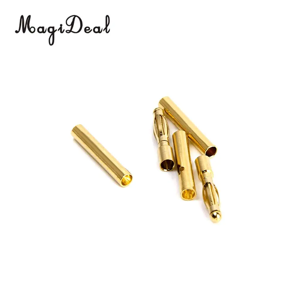 Set of 40Pcs Low Resistance 2mm Gold-Plated Banana Plug Motor Electronic Connector Male Female RC Parts
