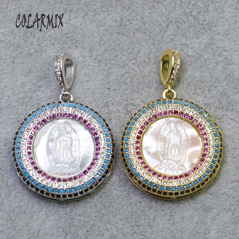 

6 Pieces Rainbow Color zircon charms Fashion jewelry pendant gift pendant for necklace jewelry making fashion charms jewelry