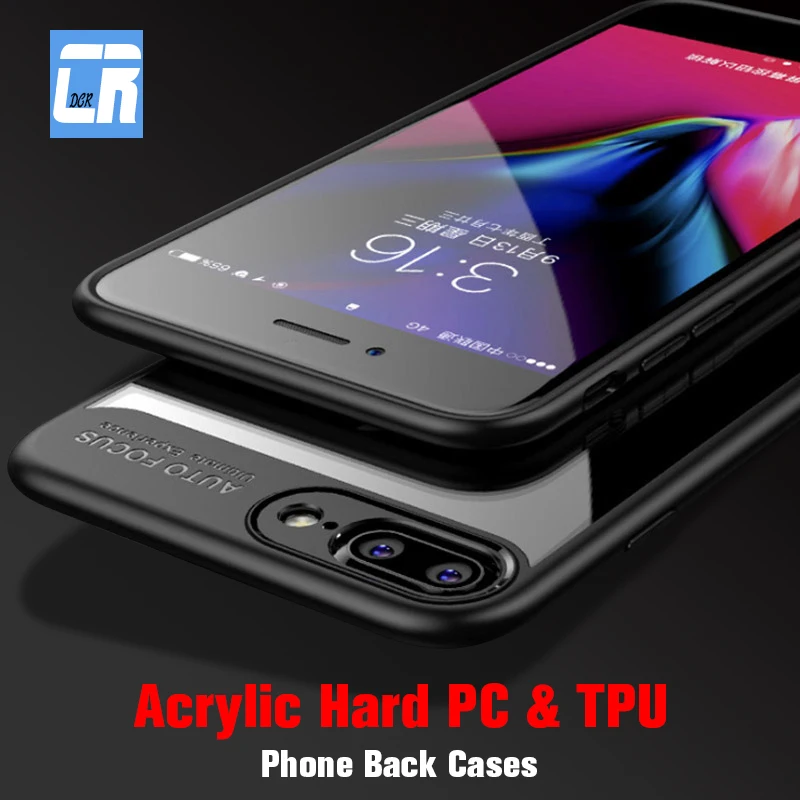 

Ultra Thin Acrylic Hard PC & TPU Silicone Cover for iPhone X XS MAX XR Back Cover Case for iPhone 6 6s 7 8 Plus Phone Cases