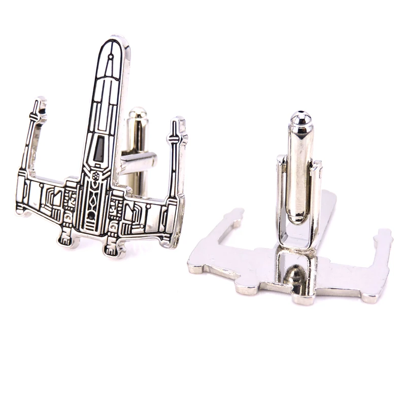 

C-MAN Star Wars Vintage Gothic Fighter Warship Cufflinks For Mens High Quality Retro Shirt Brand Cuff Buttons Cuff Links
