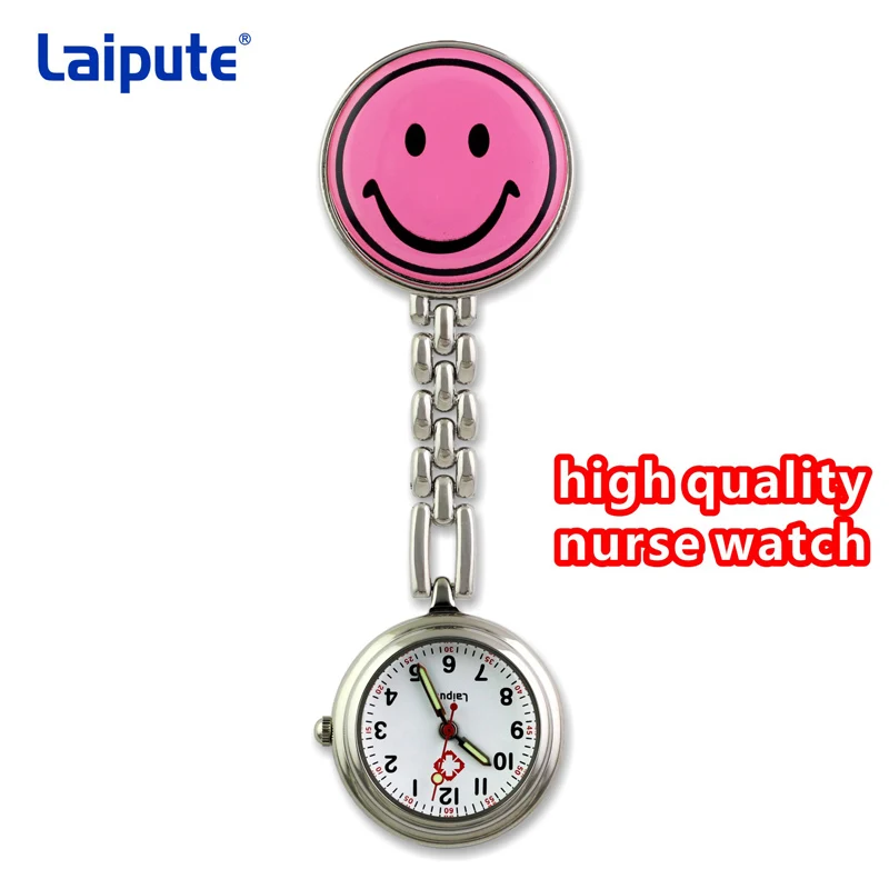 

Pocket Watch Smile Face Nurse Watch relogio de bolso Clip-on Fob Brooch Pendant Hanging Watch Round Pocket Watches
