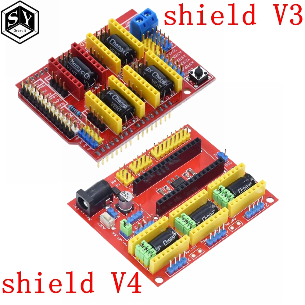 Great IT CNC Щит V4 щит v3 гравировальный станок/3d принтер/A4988 Плата расширения драйвера для arduino Diy Kit