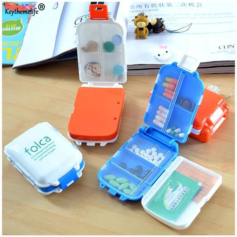 

Portable Seal Folding Pill Cases Jewelry Candy Storage Box Vitamin Medicine Pill Box Storage Case Container BF