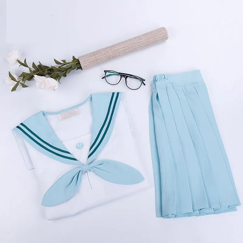 Бесплатная доставка Синий Японский/Корейский студенческий костюм милые девушки/женщины косплей моряк костюм Школьная форма одежда