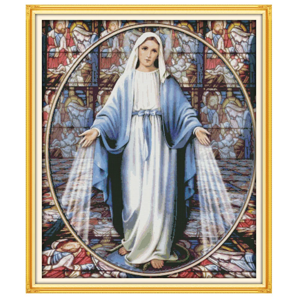 Joy Sunday Virgin Mary/комплект с принтом на холсте DMC 14CT 11CT Набор для вышивки крестиком