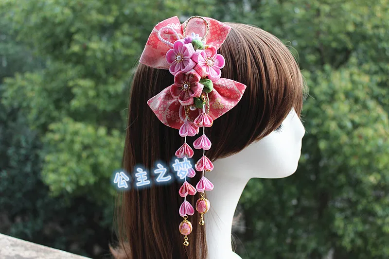 Estilo tradicional Japonês Tsumami Kanzashi Talão Sakura