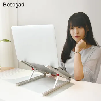 

Besegad Portable Adjustable Ergonomic Folding Laptop Stand Holder Bracket for iPad MacBook Notebook Computer Tablet Accessories
