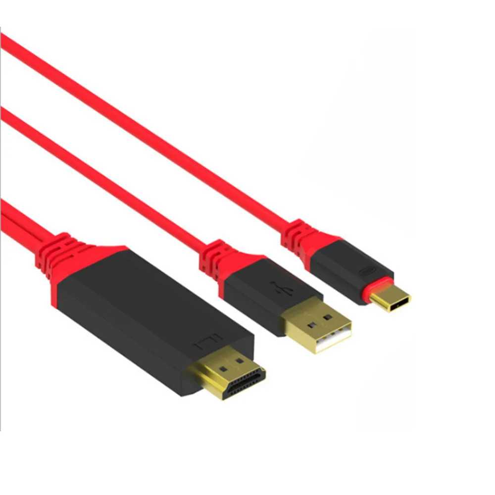 USB-C إلى Hdmi 2 في 1 HD 4 K 2 K فيديو أغنية كابل شحن محول لسامسونج غالاكسي ملاحظة 8 LG هواوي G6 G5 V20