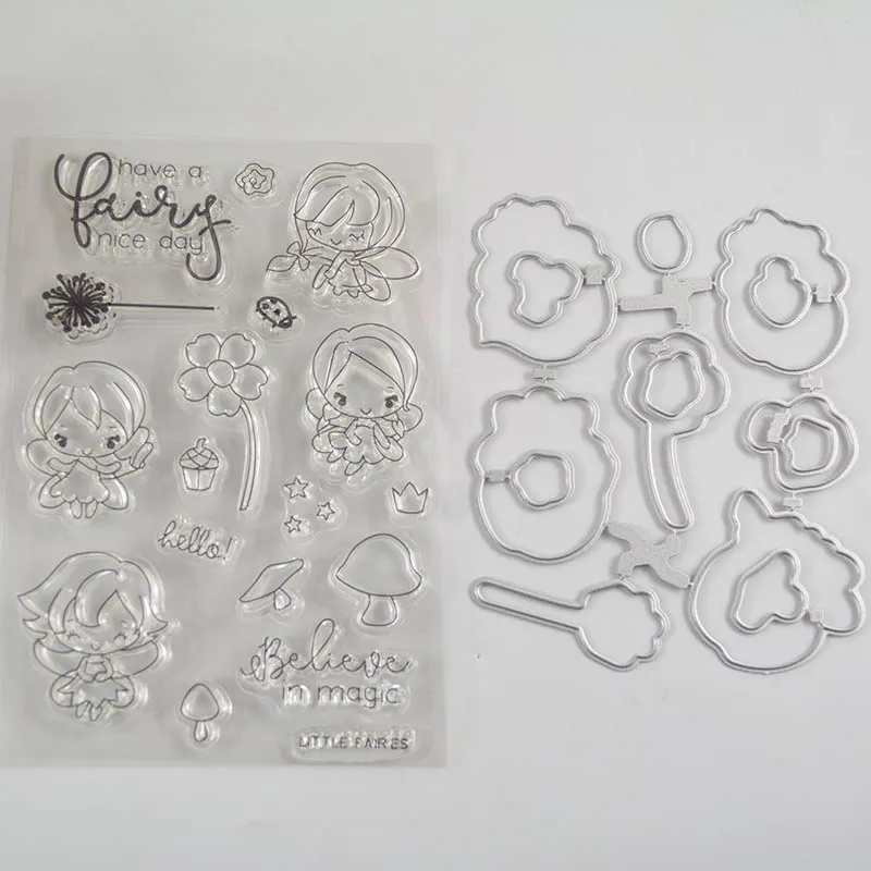 

Have a fairy day Transparent Clear Stamp/coordinating die for DIY scrapbooking/photo album card making stationary supply