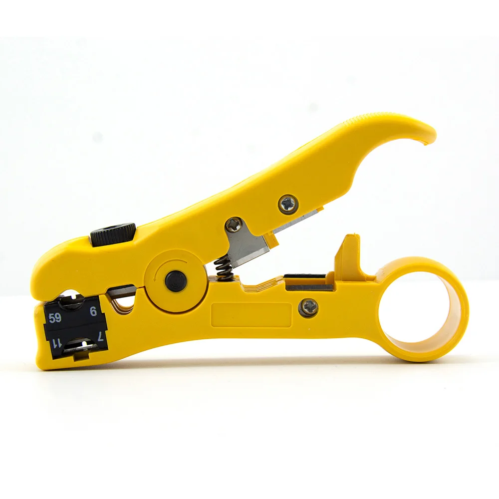 4 In 1 Mini Coaxial Cable Stripper Stripping Cutter For RG59, RG11, RG7, RG6 - Цвет: Yellow Stripper