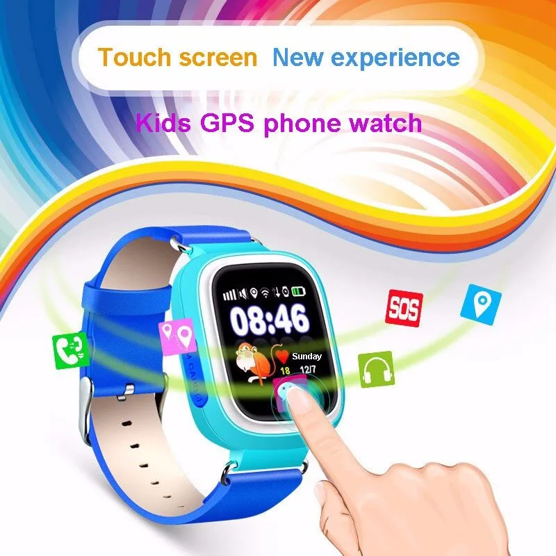 Детский Q90 сенсорный экран wifi умные детские часы устройство поиска местоположения gps трекер детские gps часы телефон для детей PK Q100