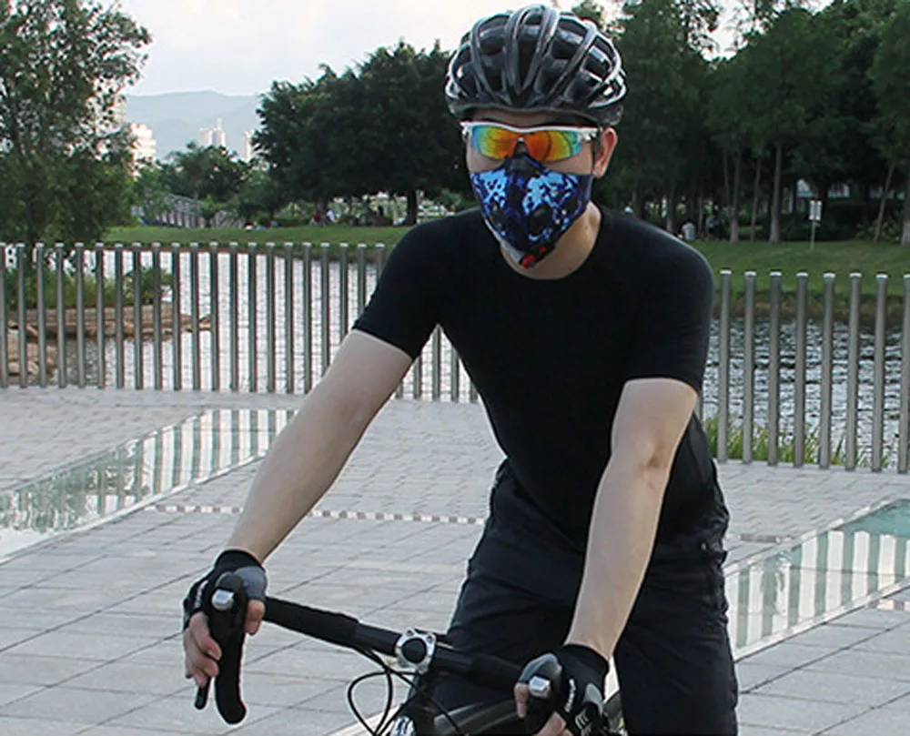 PM2.5 велосипедная маска ветрозащитная для верховой езды дышащие угольные фильтры пылезащитный смог Неопреновая Маска для мужчин и женщин