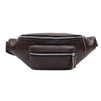 

Solid Color Stone Pattern Shoulder Messenger Handbags Women Men Waist Fanny Belt Packs PU Leather Crossbody Chest Bags