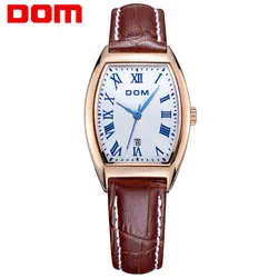 DOM часы для женщин повседневные Дамы лучший бренд класса люкс женские наручные часы ультра тонкий кожаный девушка Relogio Feminino G-1012