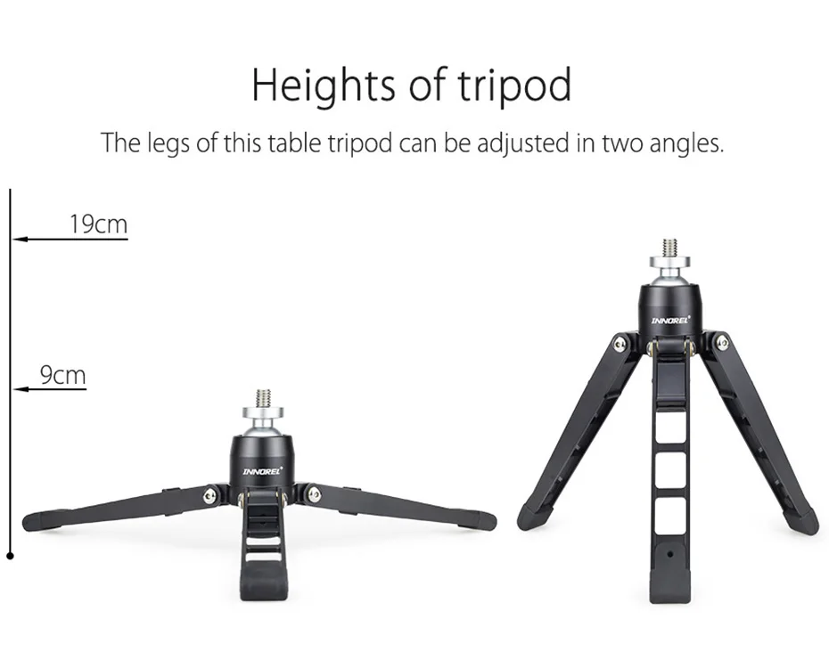 INNOREL PW50 цельнометаллический мини настольный штатив с поддержкой штатива для камеры монопод Гибкая подставка с шаровой головкой 3/" 1/4" адаптер