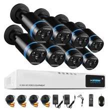 H View 1080P Video Surveillance System 8CH CCTV Security Kit 8PCS 1080P Security Camera Super Night