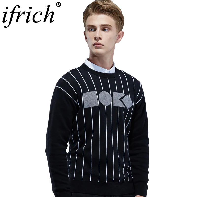 Best Price Sweaters Pullover Men Brand Clothing 2018 Autumn Winter New Arrival Cashmere Wool Sweater Men Casual Vertical Striped Pull Men