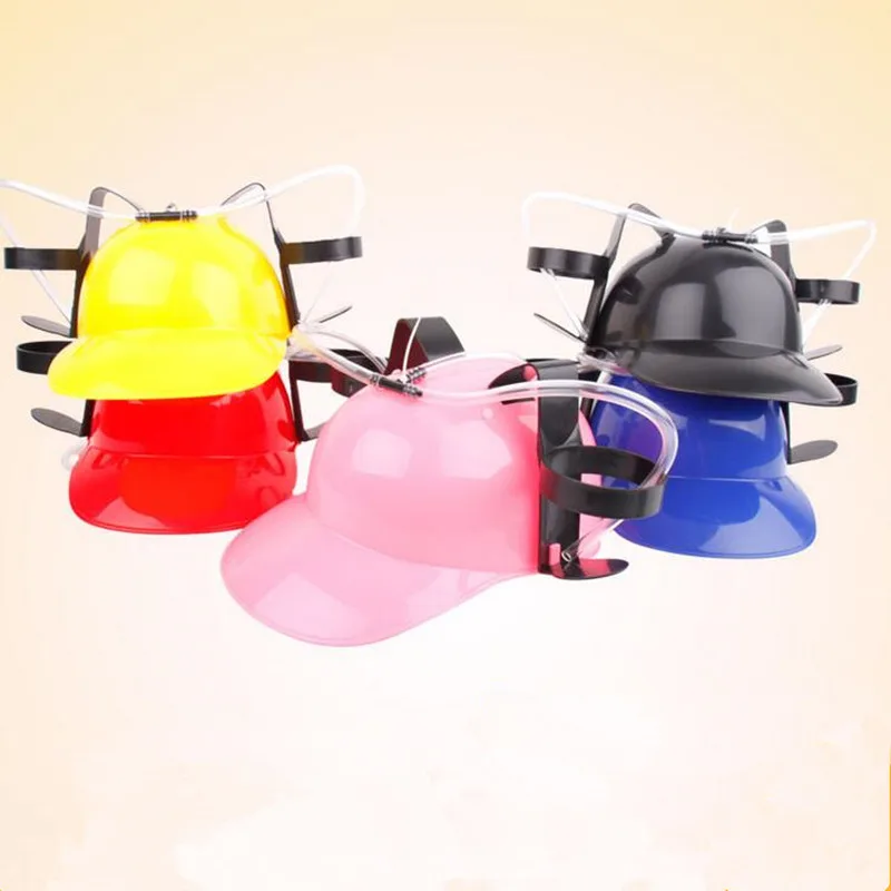Beverage Holder Helmet Drinking Straws Handfree Beer Drinking Hat Lazy