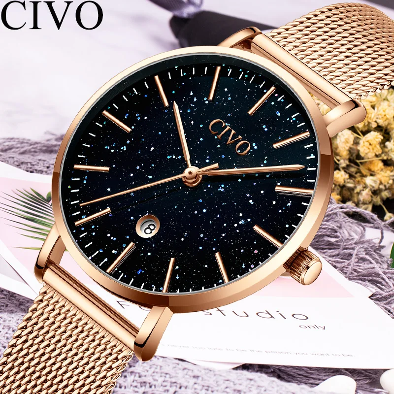 

CIVO Simple Fashion Top Brand Women Watch Ladies Gold Bracelet Watches Relogio Feminino Montre Femme Female Luxury Clock