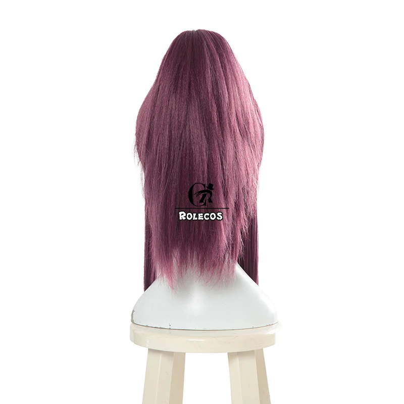 ROLECOS Gioco LOL KDA Akali Cosplay Dei Capelli LOL K/DA Akali Capelli Sintetici Nuovo Cosplay Pelle Copricapi Lungo Viola capelli per le Donne