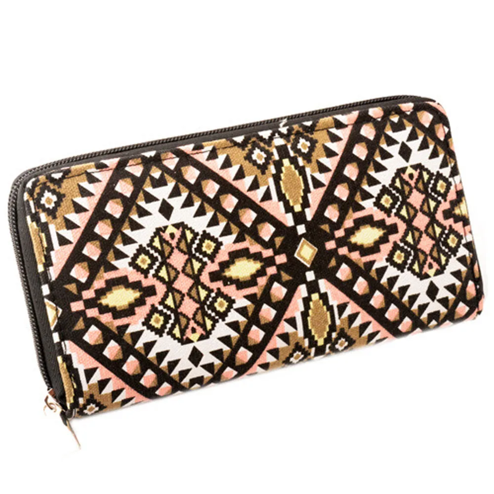 Abstract White Pig Wallet Real Leather Zipper Coin Phone Purse Clutch for Women