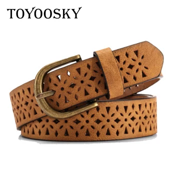 

TOYOOSKY Cowboy Costume Belts for Women Vintage Hollow Floral Pattern Belt for Jeans Women Famous Brand Luxury Belt for Dresses