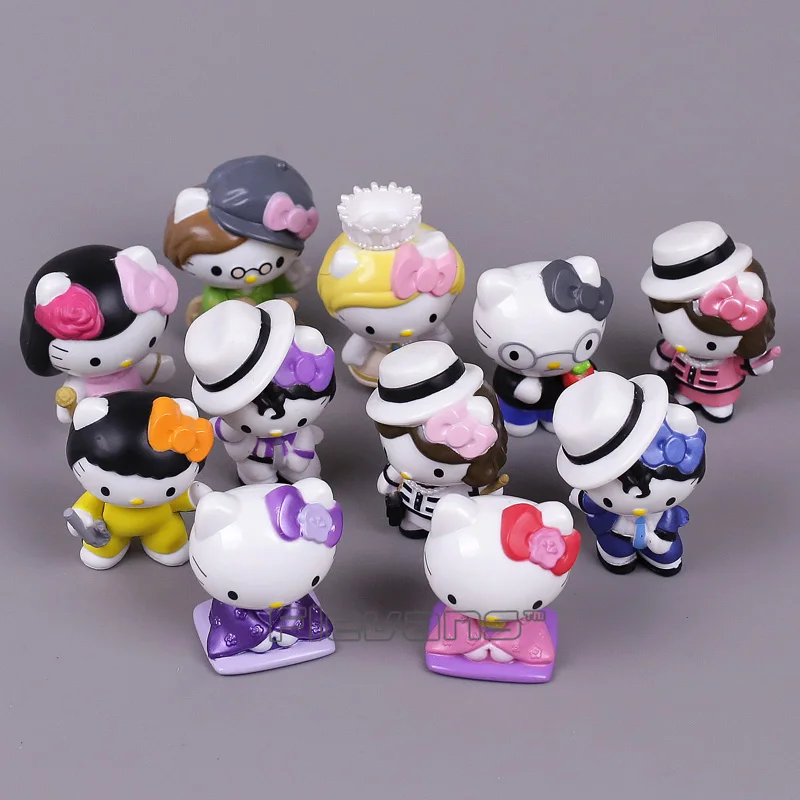 

Michael Jackson Hello Kitty Mini PVC Figures Collectible Model Toys 5~6.5cm 11pcs/set