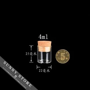 10 шт./лот 22x25 мм 4 мл пустая трубка, стеклянные бутылочки с пробкой DIY прозрачные стеклянные банки контейнеры флаконы бутылки желаний