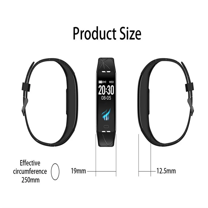 0.96 Inch TFT LCD Color Screen Smart Watch Blood Pressure Heart Rate Monitor Sleep Sports Fitness Tracker USB Charging 40AP1008