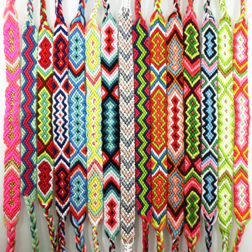 AMIU Handmade Bracelet Custom Tibetan Cotton Wrap Popular Woven Rope String Friendship