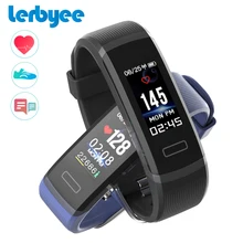 LERBYEE GT101 Tela Colorida Banda Inteligente Monitor de Sono Atividade Rastreador Rastreador De Fitness Monitor De Freqüência Cardíaca Homens Relógio Preto