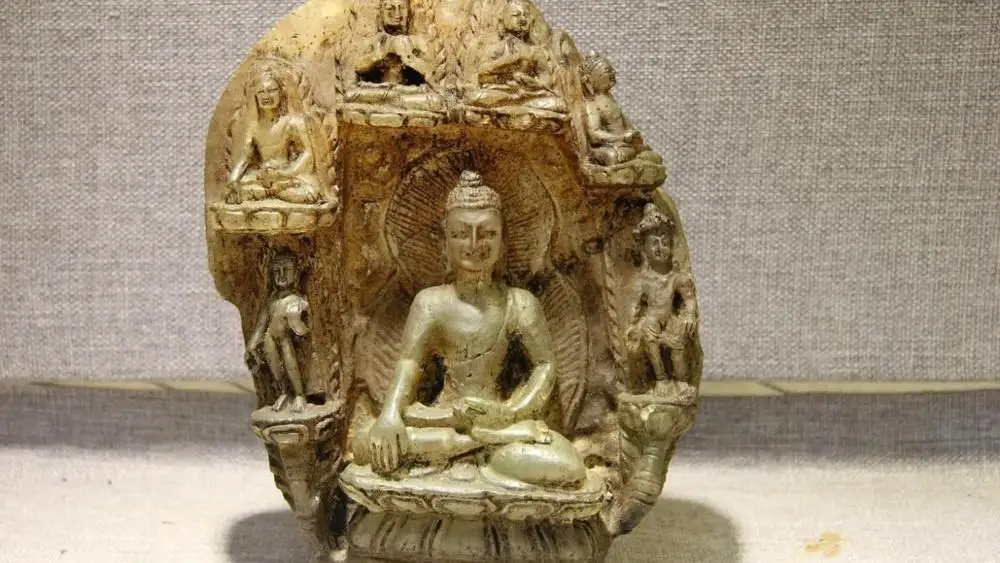

9 Tibet Folk Monastery Natural crystal handwork Carving Sakyamuni Buddha Statue