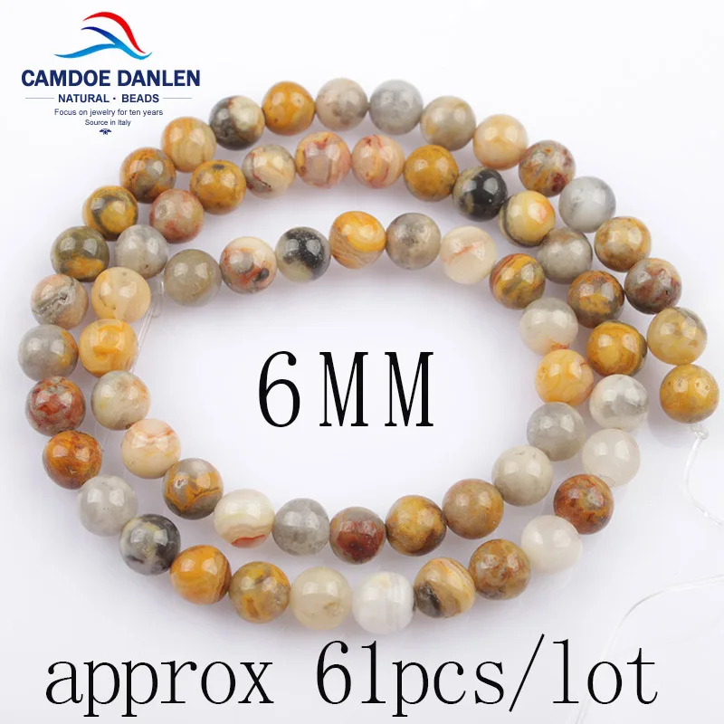 Бусины из натурального камня Crazy Agates круглые бусины 4 6 8 10 12 мм Diy браслет серьги бусины для изготовления модных ювелирных изделий