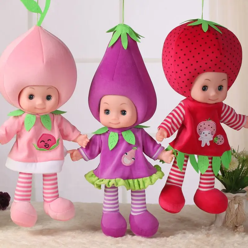 50cm Fruit Baby Doll Reborn Lifelike Plush Music Doll Soft Toys For