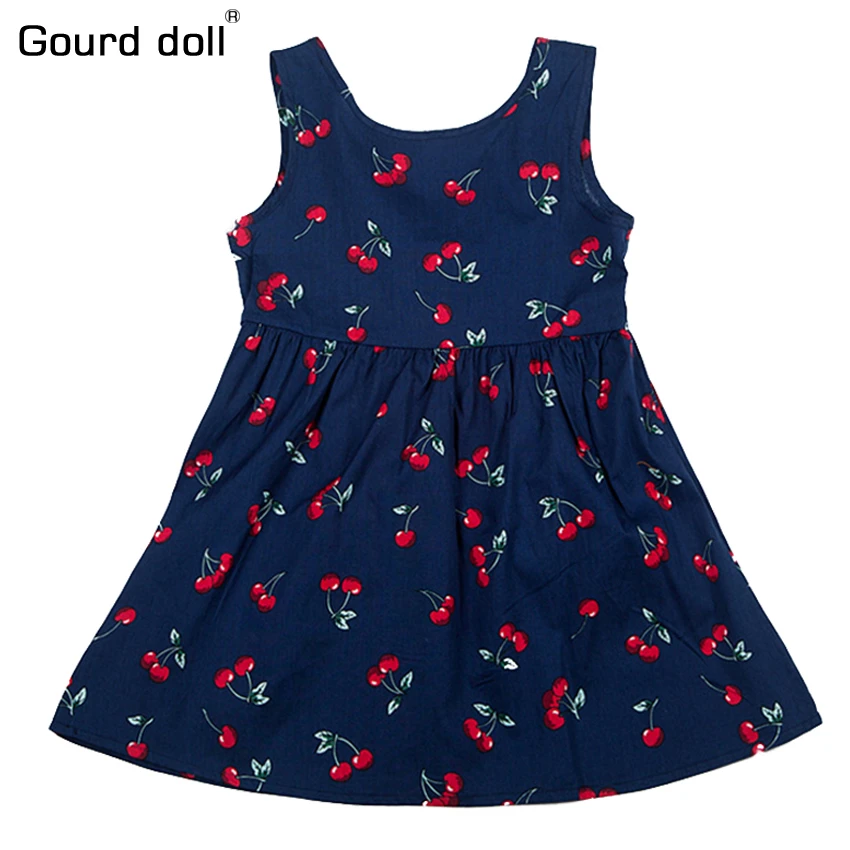 2 6 T Marine Bleu Cerise Motif Fille Robe D Ete Princesse Robe Fille A Ligne Imprimer Enfants Robes Pour Les Filles Vetements Aliexpress