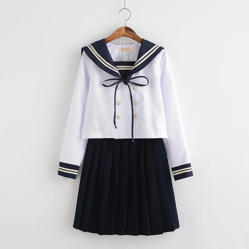 Chorus Performance School Uniform Dress Long Sleeve Shirt Pleated Skirt Sailor Suits Winter Japan School Girl Seifuku Uniforms