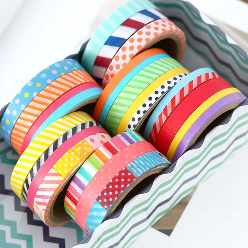 3 шт. DIY 5 м Бумага клейкая Стикеры декоративный Скрапбукинг Washi лента