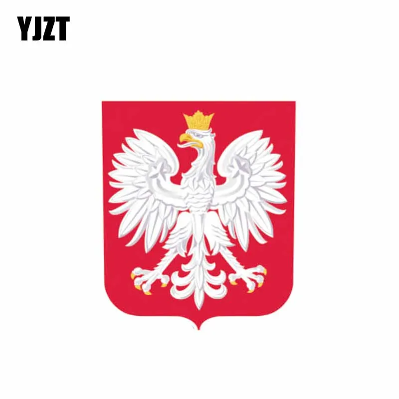 

YJZT 8.2CM*10CM Creative Flag Coat Of Arms Poland Car Sticker Decal 6-1089
